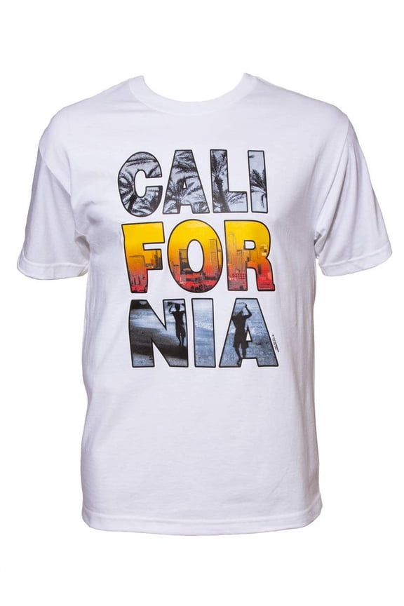 Men's California Scenery White Short-Sleeve T-Shirt - 2X-Large