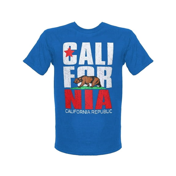Men's California Shirts Bold Crew Neck T-Shirt - Royal - 3XL