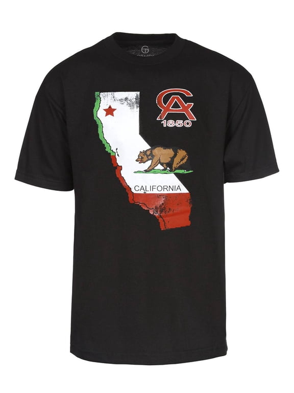 Men's California State Bear 1850 Crew Neck T-Shirt- Small