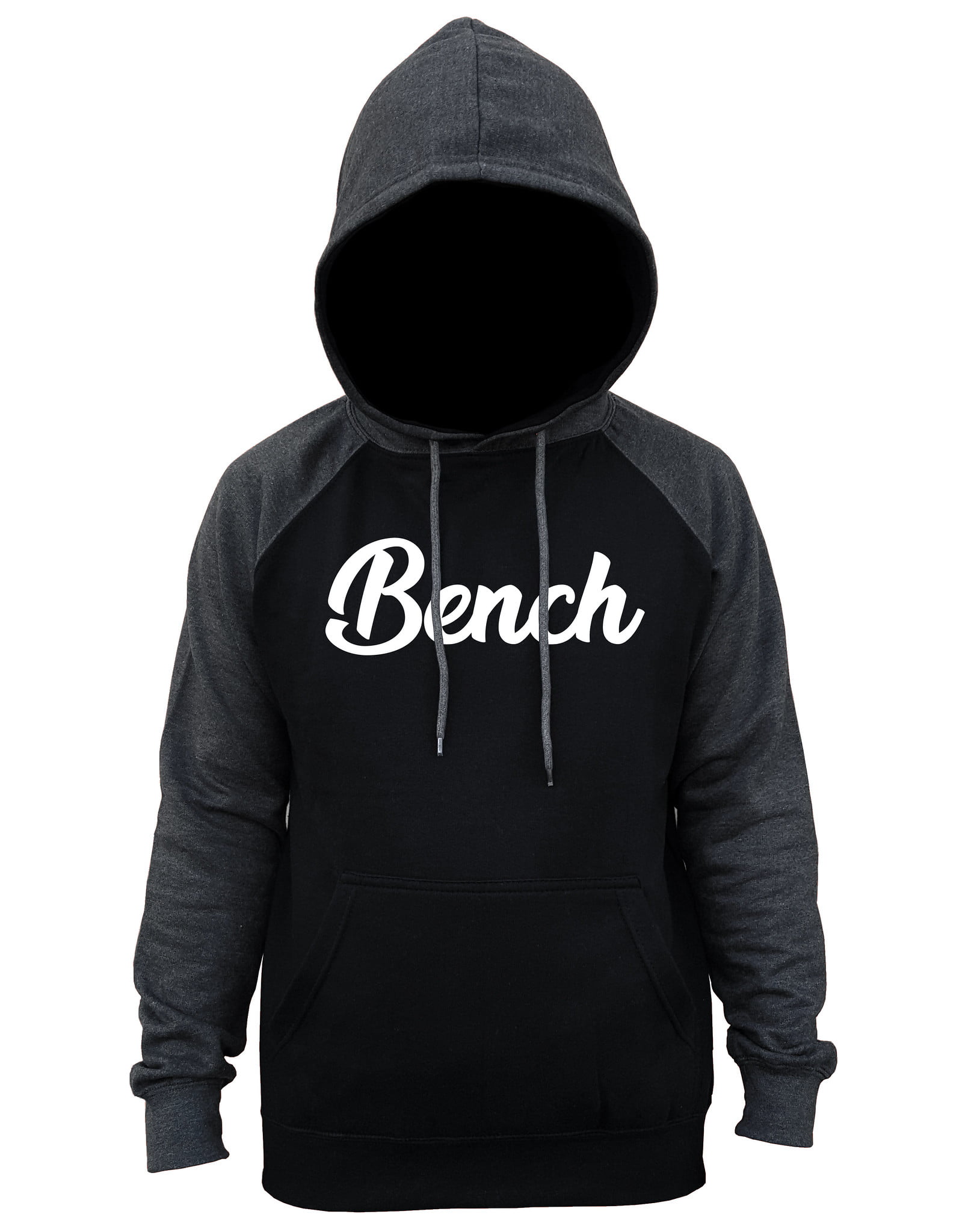 Men\'s Calligraphy Bench V723 Black/Charcoal Black Raglan Hoodie Sweater Baseball Small