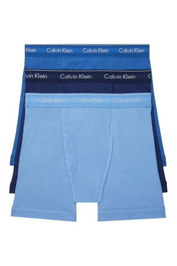 Men's Calvin Klein 3-Pack Cotton Classics Boxer Briefs Color: Medieval Blue Minnow Size: L