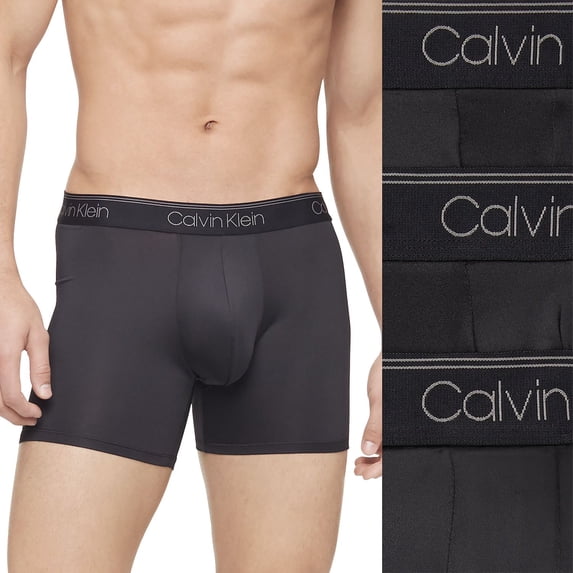 Men's Calvin Klein 3-Pack Microfiber Stretch Boxer Briefs Color: Black Size: L