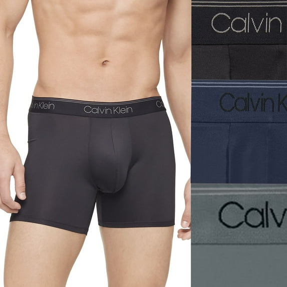 Men's Calvin Klein 3-Pack Microfiber Stretch Boxer Briefs Color: Black Turb Size: M