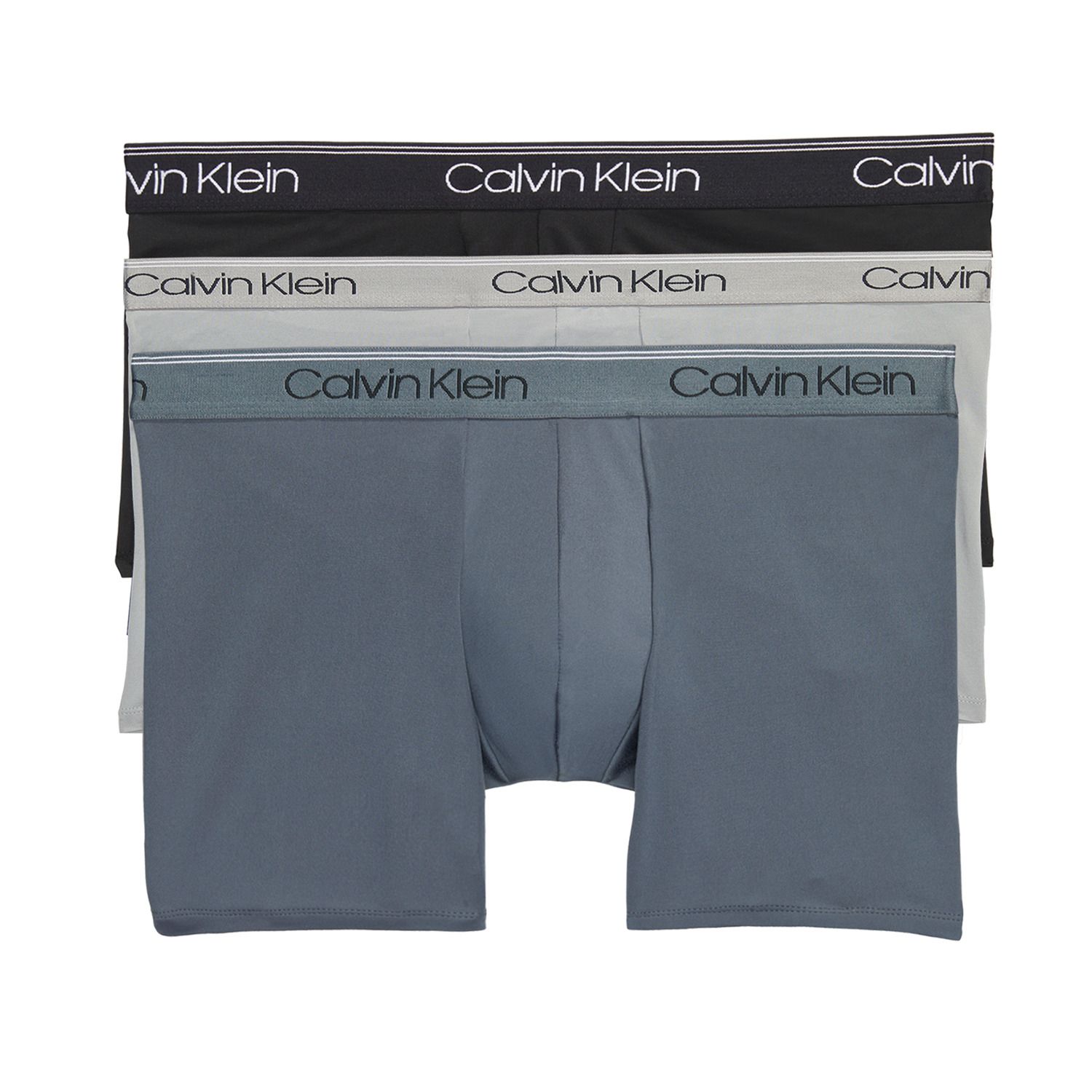 Men’s Calvin Klein 3-Pack Microfiber Stretch Low-Rise Trunks Color: Black Turb Griffin Size: M