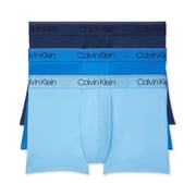 Men s Calvin Klein 3-Pack Microfiber Stretch Low-Rise Trunks Color New Navy Artesian Blue Size L