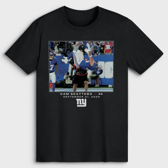 Men's Cam Skattebo Black New York Giants NFL Flash Features Week 3 T-Shirt