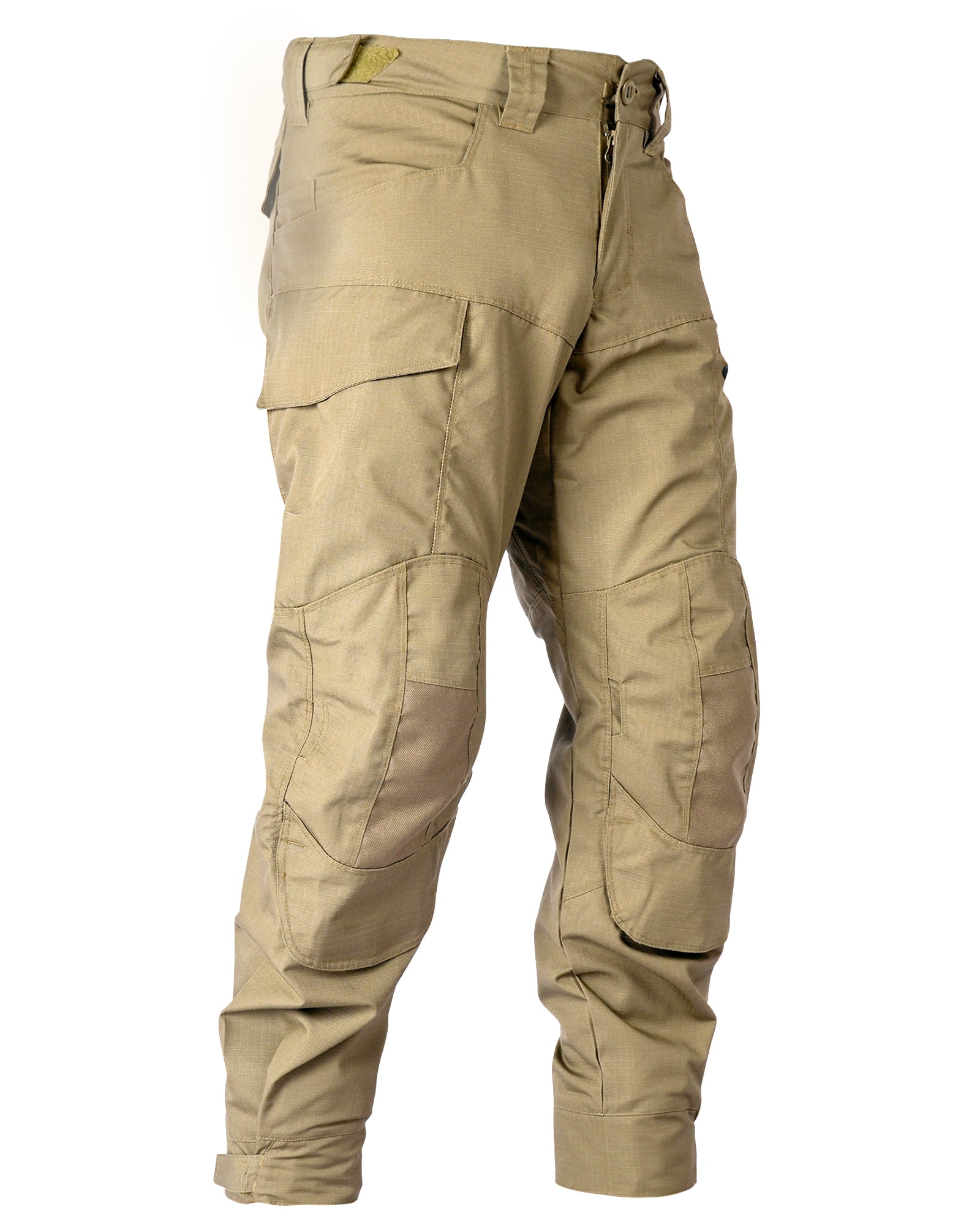 Men's Camo Cargo Pants, Water Resistant Hiking Work Pants with Multi-Pockets, Outdoor Ripstop Camouflage Trousers (No Knee Pads)