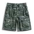 thumbnail image 1 of Men's Camo Cargo Shorts Button Closure Cotton Shorts Multi Button Pockets Casual Shorts 6 Pockets Gray M, 1 of 1