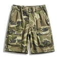 thumbnail image 1 of Men's Camo Cargo Shorts Button Closure Cotton Shorts Multi Button Pockets Casual Shorts 6 Pockets Khaki XXL, 1 of 1