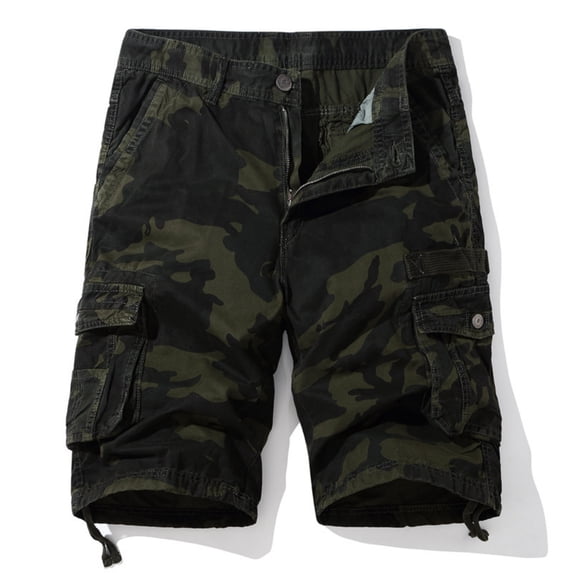 Men's Camo Cargo Shorts Cotton Army Green S