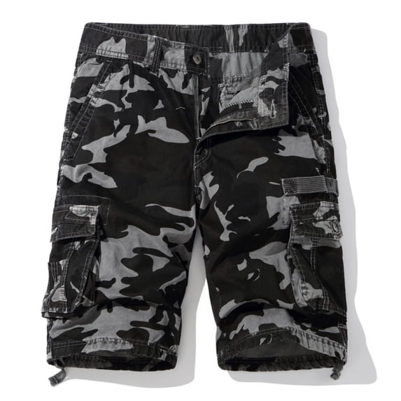 Men's Camo Cargo Shorts Cotton Gray XXL