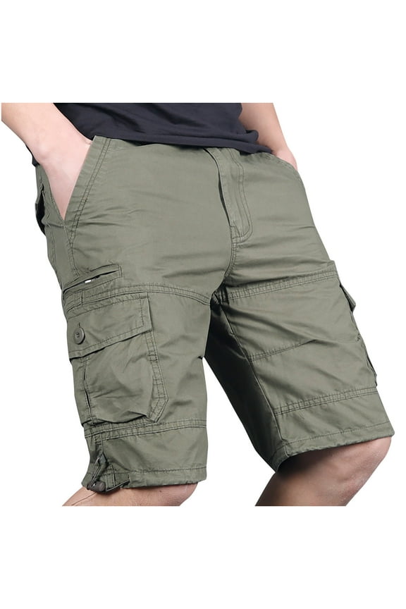 Men's Camo Cargo Shorts Cotton Strench Multi-Pocket Loose Fit Twill Cargo Shorts Casual Outdoor Military Tactical Shorts