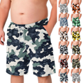 thumbnail image 1 of Men’s Camo Cargo Shorts Elastic Waist Drawstring Cotton Big & Tall Relaxed Fit Casual Summer Work Shorts with Pockets Blue 8XL, 1 of 8