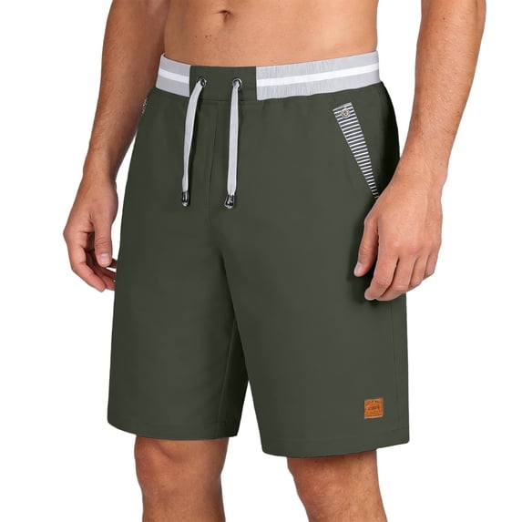 Men's Camo Cargo Shorts with Multi Pockets Elastic Waist Shorts Pants Drawstring Ripstop Straight Leg Camo Cargo Pants Lightweight Stretch Summer Casual Baggy Bottom,Green 2XL