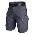 thumbnail image 1 of Men's Camo Cargo Shorts with Multi Pockets Elastic Waistband Short Drawstring Ripstop Straight Leg Camo Cargo Short Summer Work Hiking Casual Outdoor Athletic Beach Shorts,Gray L, 1 of 5