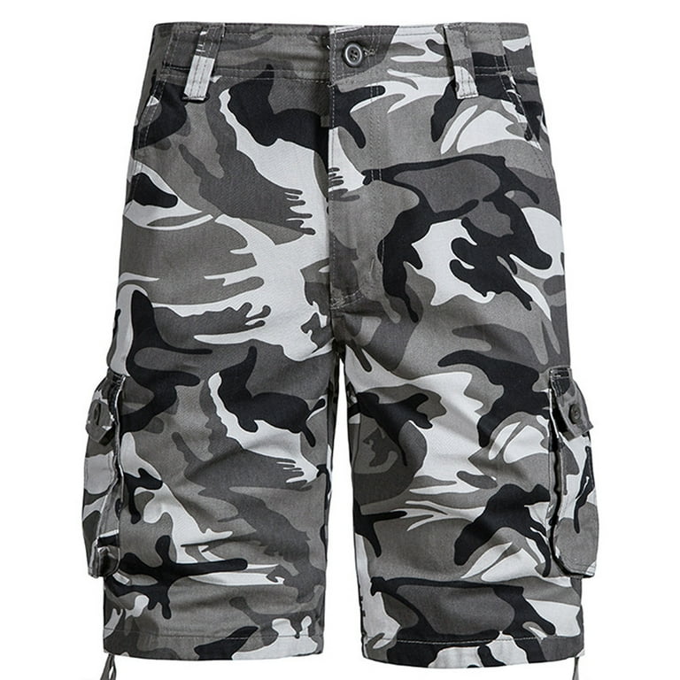 Men's Camo Cargo Shorts Relaxed Fit Multi-Pocket Outdoor