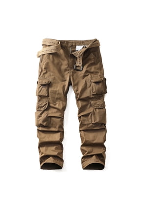 Men's Camo Cargo Work Pants Cotton Tactical Ripstop Casual Utility Pants with 10 Pockets