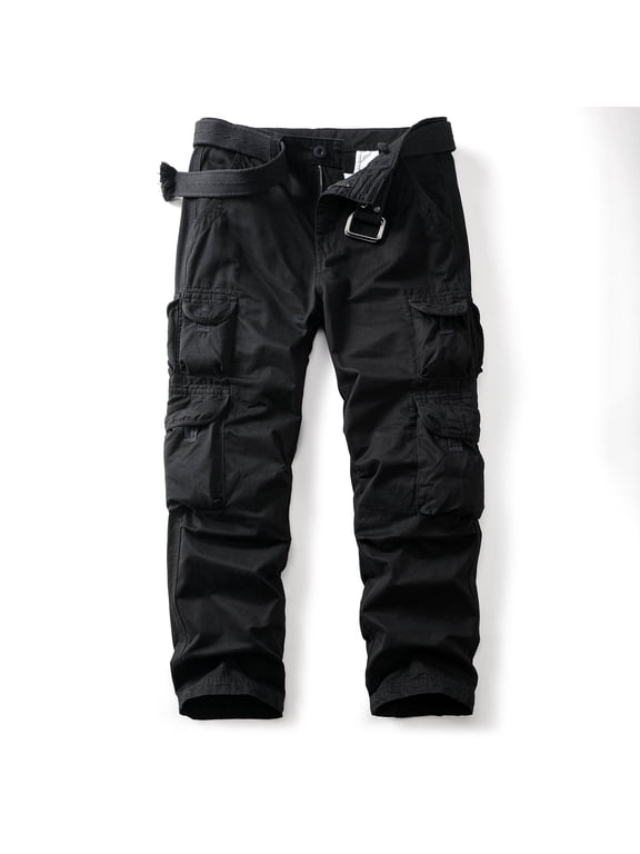 Men's Camo Cargo Work Pants Cotton Tactical Ripstop Casual Utility Pants with 10 Pockets