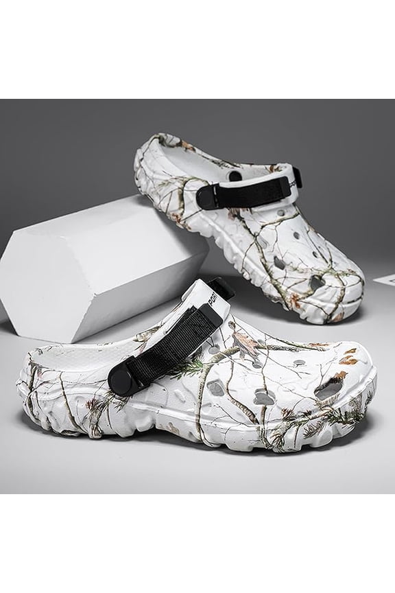 Men's Camo Clogs - Lightweight Tactical Clogs with Adjustable Backstrap - Non-Slip Soft Sole Summer Sandals for Beach & Outdoor - Comfortable Water Shoes & Slippers - 3 Color Camouflage
