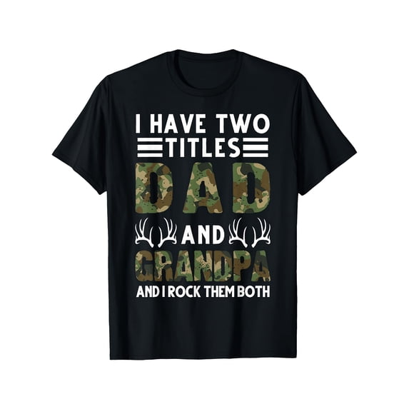 Men's Camo Dad Grandpa Antler Graphic T-Shirt