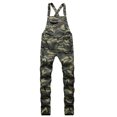 thumbnail image 1 of Men's Camo Denim Bib Overalls Suspenders Casual Slim Fit Rompers Trousers Skinny Jumpsuit with Pockets, 1 of 4
