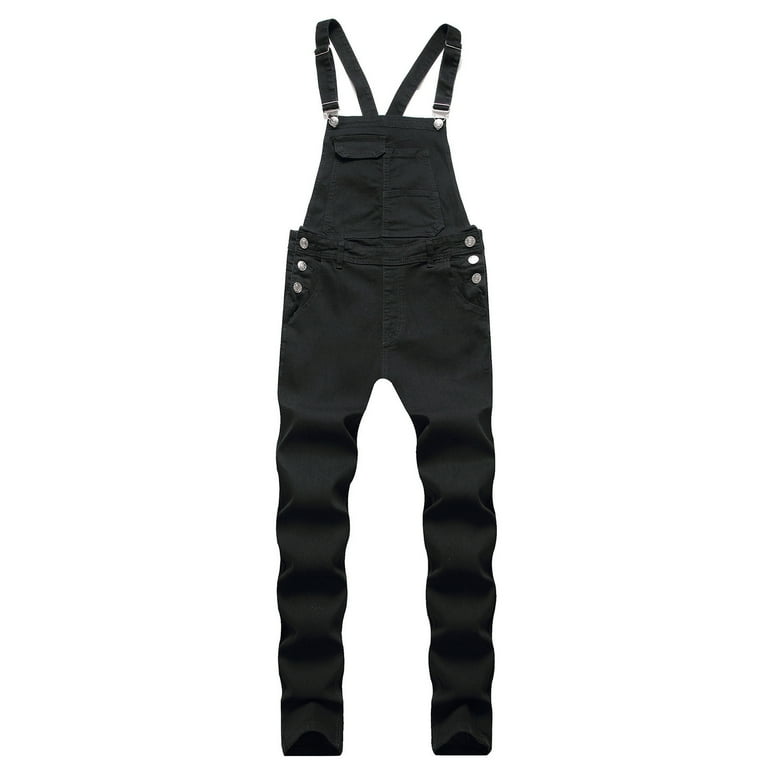 Men's Camo Denim Bib Overalls Suspenders Casual Slim Fit Rompers
