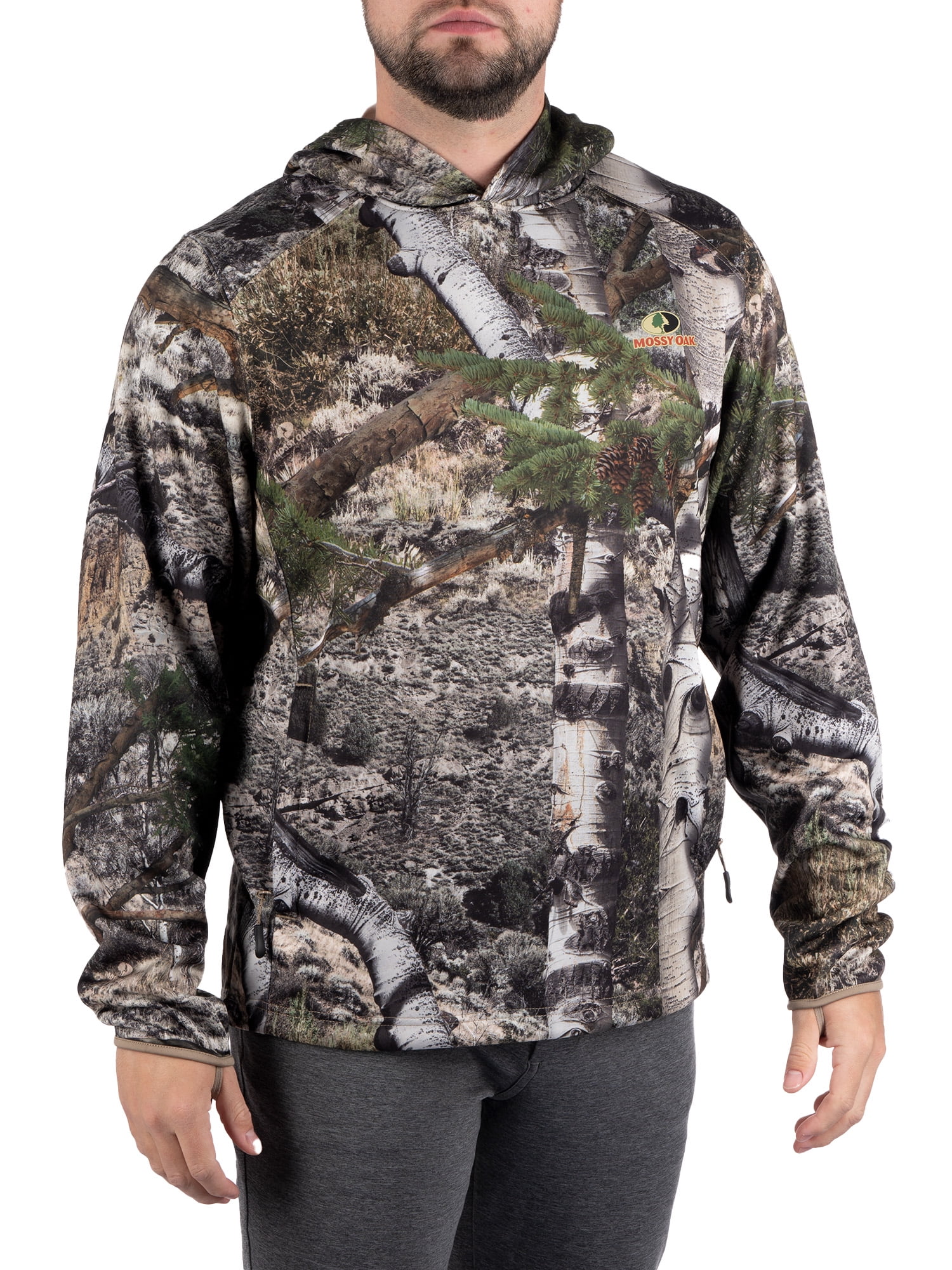 Men's Camo Hunting Performance Hoodie Pullover Sweatshirt by Mossy Oak,  Sizes S-3XL 
