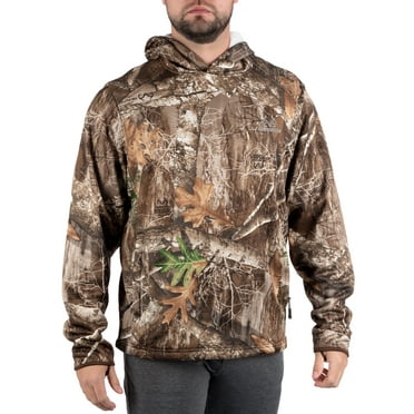 Men's Camo Hunting Performance Hoodie Pullover Sweatshirt by Realtree, Sizes S-3XL
