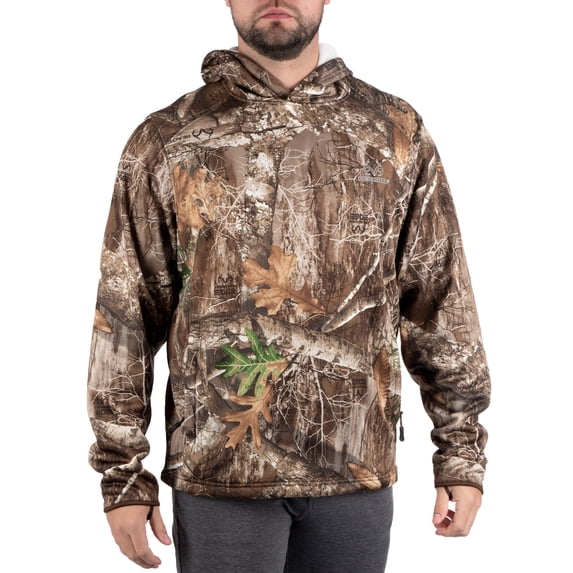 Men's Camo Hunting Performance Hoodie Pullover Sweatshirt by Realtree, Sizes S-3XL