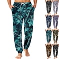 thumbnail image 1 of Men's Camo Pajama Pants Adjustable Drawstring Elastic Waist Lounge Pants Jogger Ankle Loose Fit Comfort Sleep Pants with Pockets ,L,Green, 1 of 7