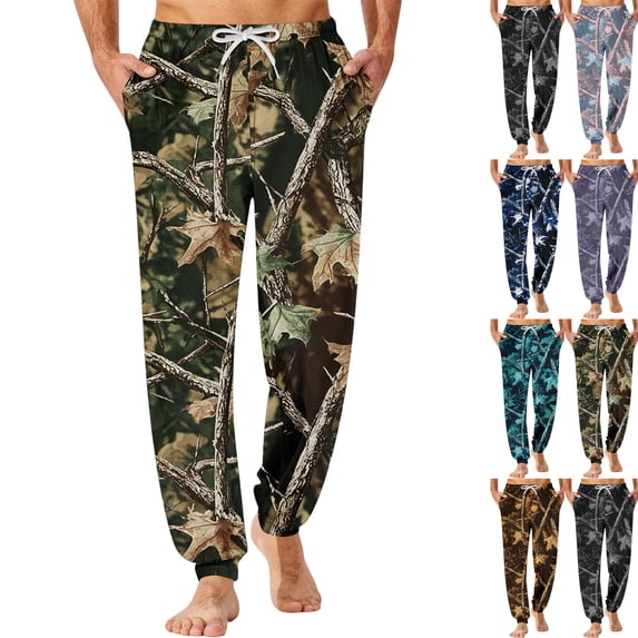 Men's Camo Pajama Pants Adjustable Drawstring Elastic Waist Lounge Pants Jogger Ankle Loose Fit Comfort Sleep Pants with Pockets ,S,Yellow