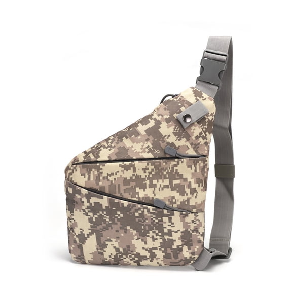 Men's Camo Sling Backpack Crossbody Holster Storage Bag, Multifunctional Anti-Theft Outdoor Edc Hunting Hiking Climbing Chest Bag, Molle System Usb Charge Travel Tactical Sling