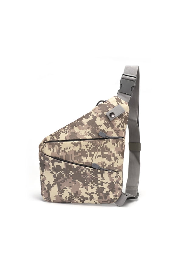 Men's Camo Sling Backpack Crossbody Holster Storage Bag, Multifunctional Anti-Theft Outdoor Edc Hunting Hiking Climbing Chest Bag, Molle System Usb Charge Travel Tactical Sling