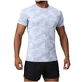 thumbnail image 1 of Men's Camo Workout T-Shirts UV Protection Quick Dry Crew Neck Short Sleeve Athletic Running Fishing Rash Guard Tops, 1 of 7