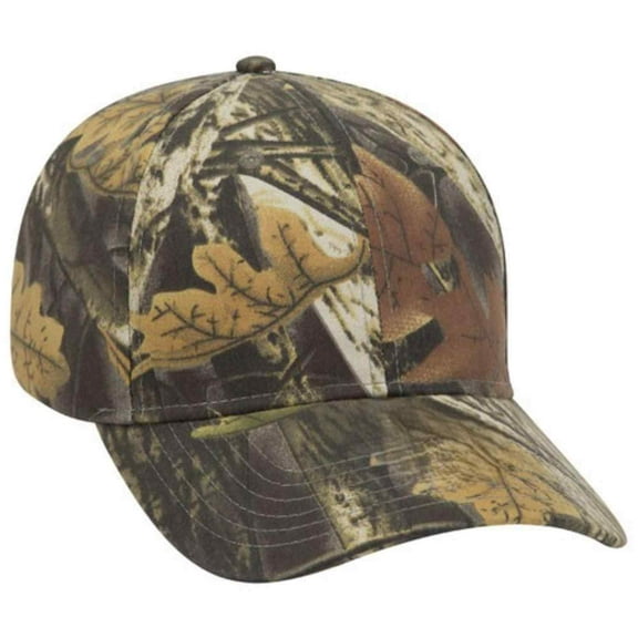 Men’s Camouflage 6 Panel Adjustable Low Profile Baseball Cap, Black/Dark Khaki/Charcoal