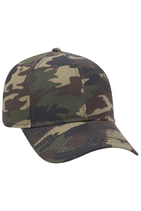 Men’s Camouflage 6 Panel Adjustable Low Profile Baseball Cap, Camo Brown 008