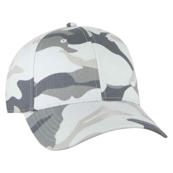Men’s Camouflage 6 Panel Adjustable Low Profile Baseball Cap, Stone Gray/Gray