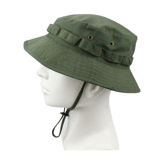 Men's Camouflage Boonie Hats 3D Leaves Camo Cap Ghillie Caps Hunter Sniper Hats Fishing Sunshade Hunting Accessories (A)