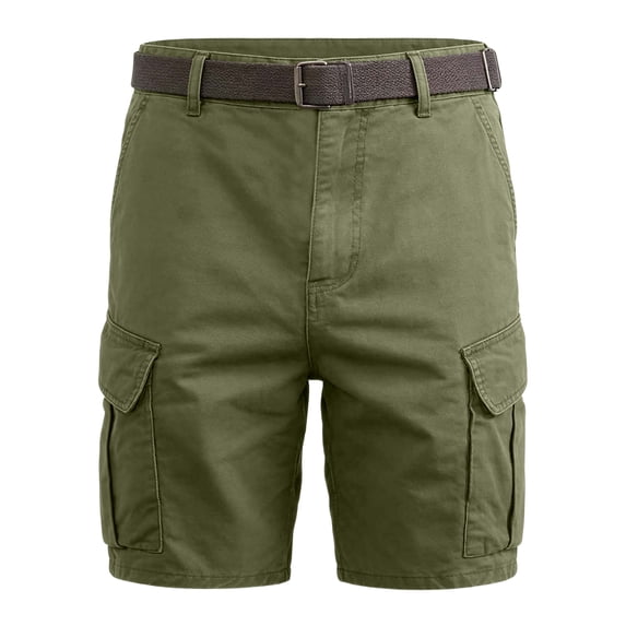 Men's Camouflage Cargo Shorts Elastic Waistband Drawstring Shorts Pants Casual Lightweight Summer Hiking Outdoor Big & Tall Camo Cargo Shorts with Multi Pockets Quick Dry Bottom,Green M