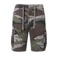 thumbnail image 1 of Men's Camouflage Cargo Shorts Multi Pocket Drawstring Elastic Waist Relaxed Fit Comfortable Breathable Summer Shorts Durable Workwear, 1 of 6