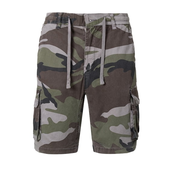 Men's Camouflage Cargo Shorts Multi Pocket Drawstring Elastic Waist Relaxed Fit Comfortable Breathable Summer Shorts Durable Workwear