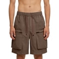 thumbnail image 1 of Men's Camouflage Cargo Shorts with Multi Pockets Elastic Waist Short Drawstring Ripstop Straight Leg Camouflage Cargo Shorts Loose Fit Hiking Outdoor Lightweight Work Bottom,Brown 4XL, 1 of 4