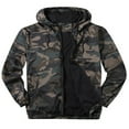 thumbnail image 1 of Men's Camouflage Hooded Windbreaker Mesh Breathable Zip-Up Pockets Jacket Casual Sport Fleece Lined Winter Spring Coat, 1 of 4