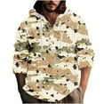 thumbnail image 1 of Men's Camouflage Hoodie Shirt Button Up Lightweight Pullover Long Sleeve Blouse Athletic Fishing Outdoor, 1 of 4