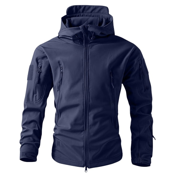 Men's Camouflage Jacket Full-Zip Waterproof Fleece Lined Winter Coats Hooded Military Windbreaker Jackets with Pocket