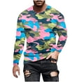 thumbnail image 1 of Men's Camouflage Long Sleeve Print Crewneck Casual Printed Tee Shirts, 1 of 1
