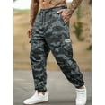 thumbnail image 1 of Men's Camouflage Pants Casual Military Army Combat Cargo Pants Leg-Bound Tapered Pants Multi-Pocket Drawstring Waist, 1 of 7