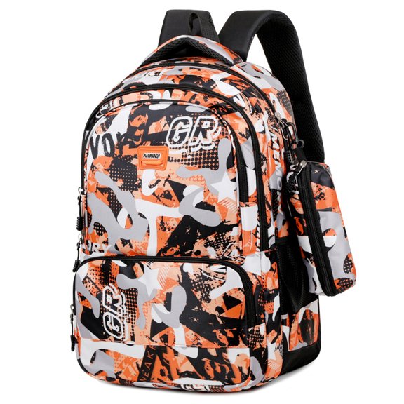 Men's Camouflage Print Backpack Large Capacity Laptop Backpack Perfect for School Work Travel