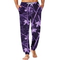 thumbnail image 1 of Men's Camouflage Print Jogger Pajama Pants, Drawstring Two Pocket Cuffed Lounge Sleep Trousers Nightwear Slacks, Purple, S, 1 of 6