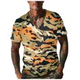 thumbnail image 1 of Men's Camouflage T-Shirt Sports Fitness Short Sleeve Military Camo Vintage Shirt Brown L, 1 of 5